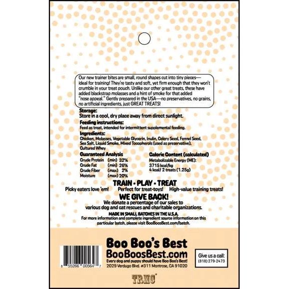 Boo Boo's Best Chicken Trainers Dog Treats 4oz - Talis Us