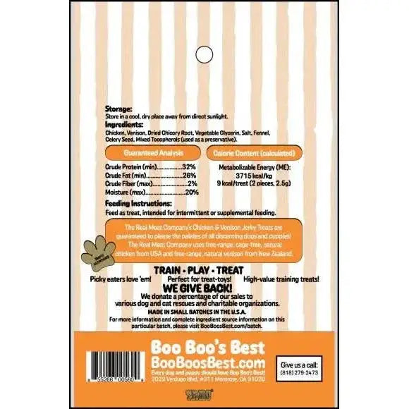 Boo Boo's Best Chicken & Venison Jerky Treats for Dogs 3oz - Talis Us
