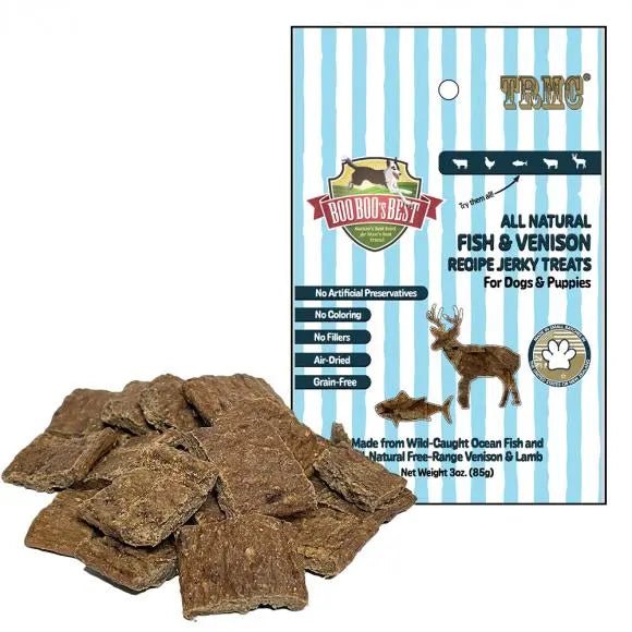 Boo Boo's Best Fish & Venison Jerky Dog Treats 3oz - Talis Us