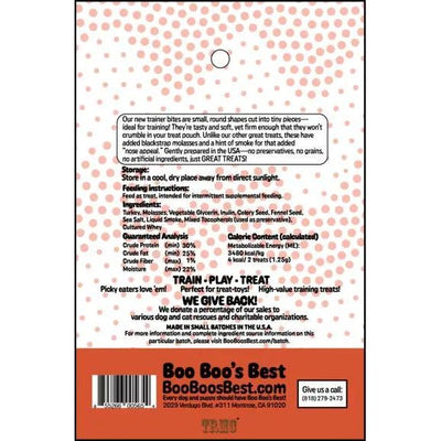 Boo Boo's Best Turkey Trainers Dog Treats 4oz - Talis Us