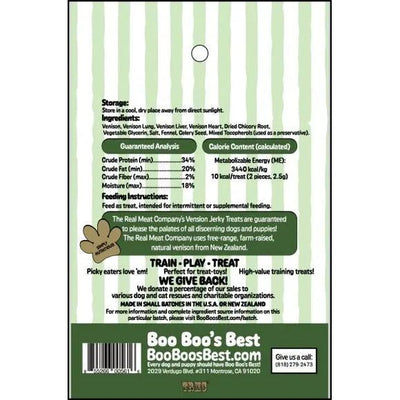 Boo Boo's Best Venison Jerky Dog Treats 3oz - Talis Us