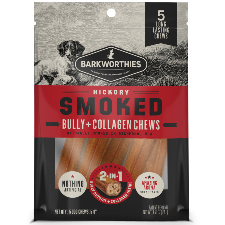 Barkworthies Smoked Bully+Collagen Dog Chew
