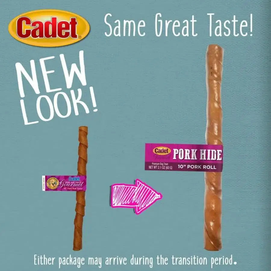 Cadet® Pork Hide Roll Dog Treats 10 Inch Cadet®