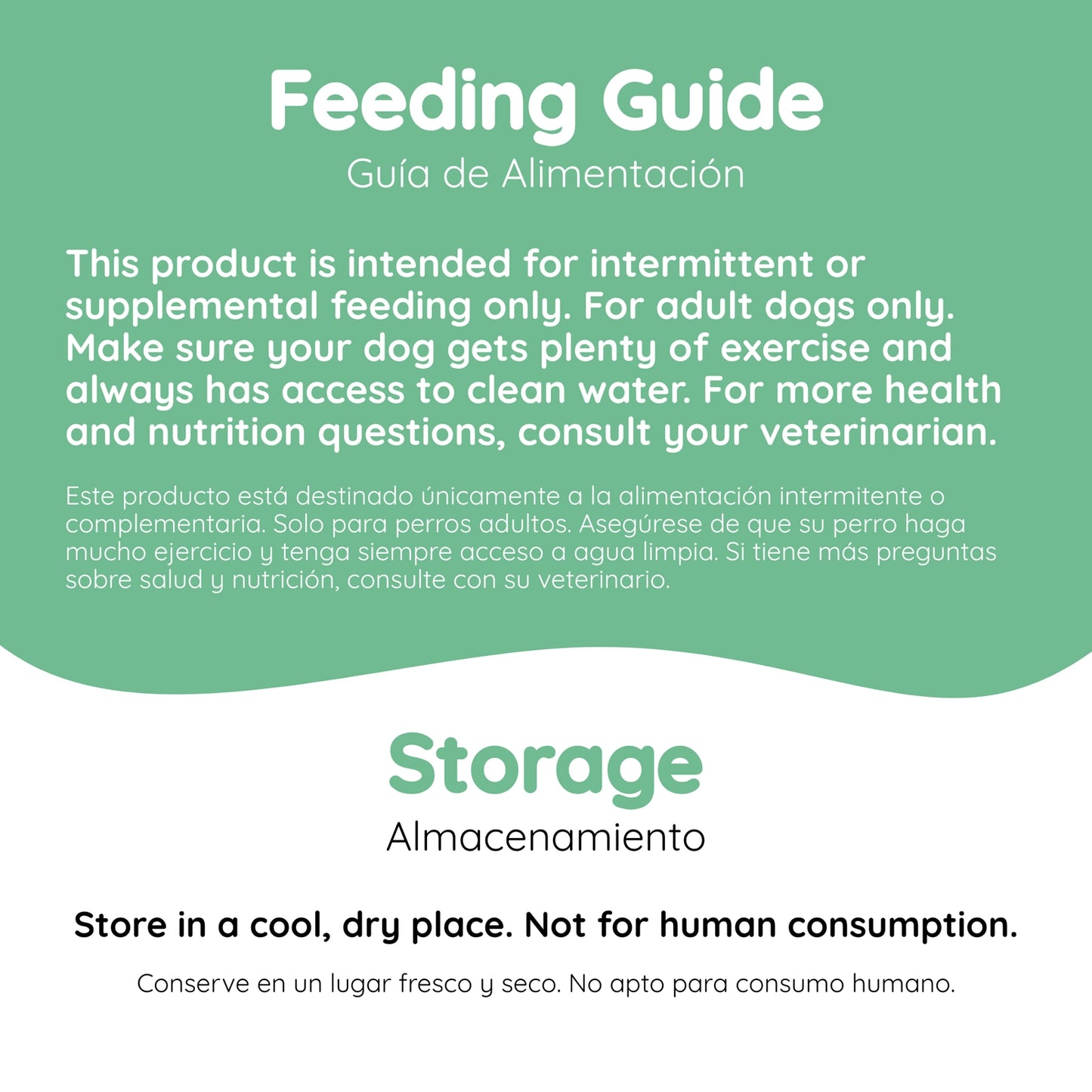 Caru Pet Food venison and kiwifruit dog treats packaged with feeding guide and storage instructions