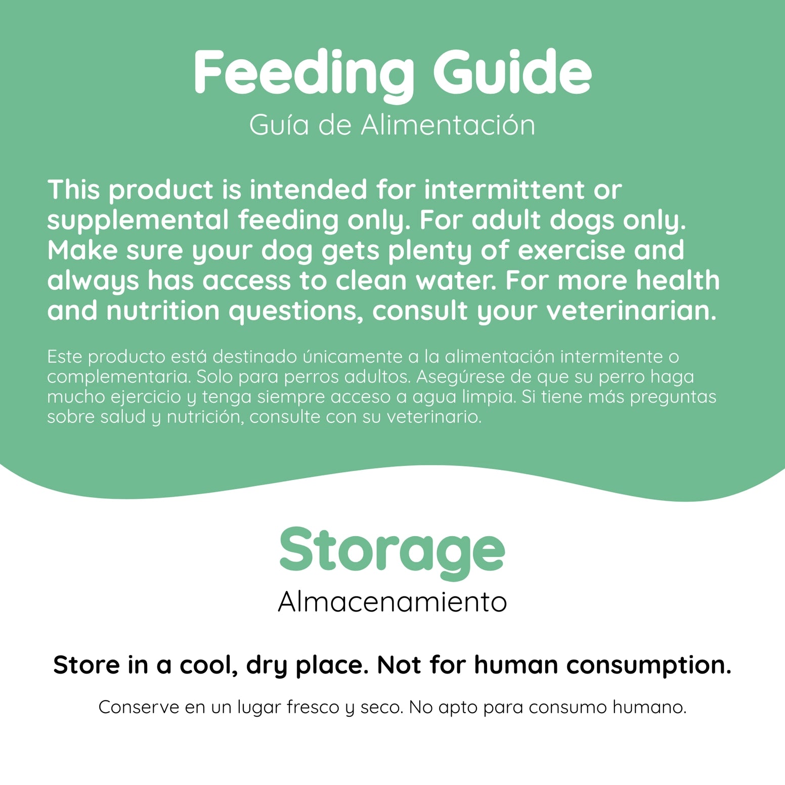 Caru Pet Food venison and kiwifruit dog treats packaged with feeding guide and storage instructions