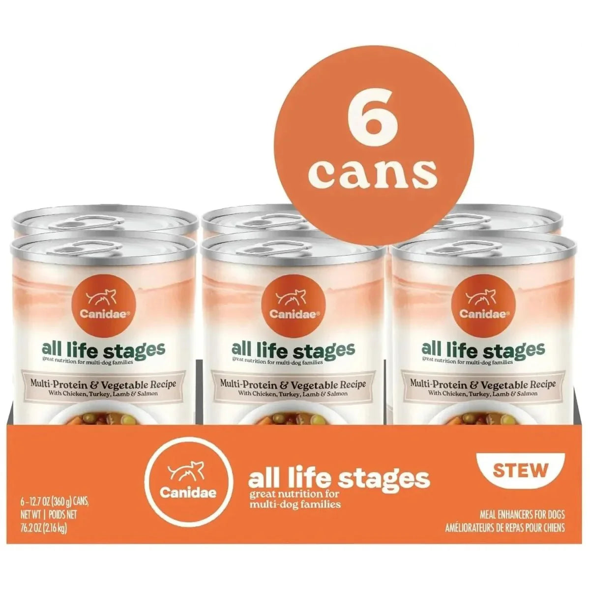 CANIDAE All Life Stages Chunky Stew Toppers Wet Dog Food 6ea/12.7 oz - Talis Us
