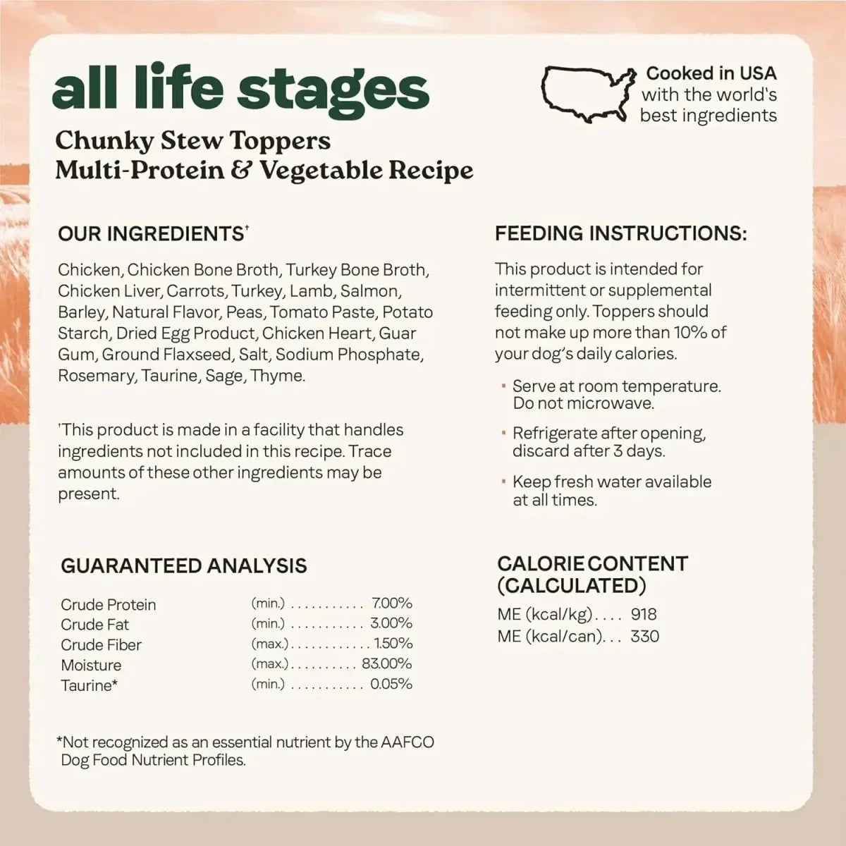CANIDAE All Life Stages Chunky Stew Toppers Wet Dog Food 6ea/12.7 oz - Talis Us
