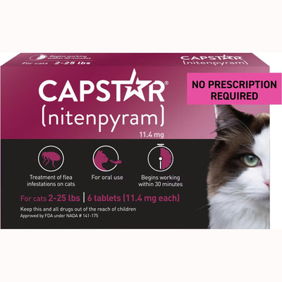 Capstar cat flea tablets without prescription for cats 2-25 lbs, effective treatment with fast action