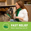 Capstar flea tablet for large dogs providing fast relief as dead fleas fall off, with a happy dog and owner interaction