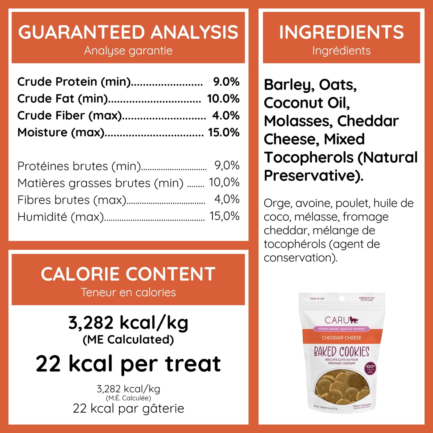 Caru Pet Food Cheddar Cheese Dog Cookies Made with Natural Ingredients for Healthy Treats