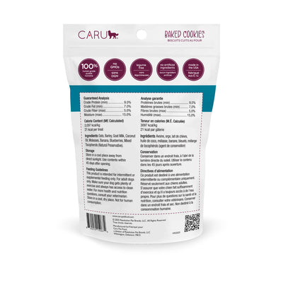 Caru Pet Food Goat Milk Dog Treats in a resealable bag for healthy canine snacks