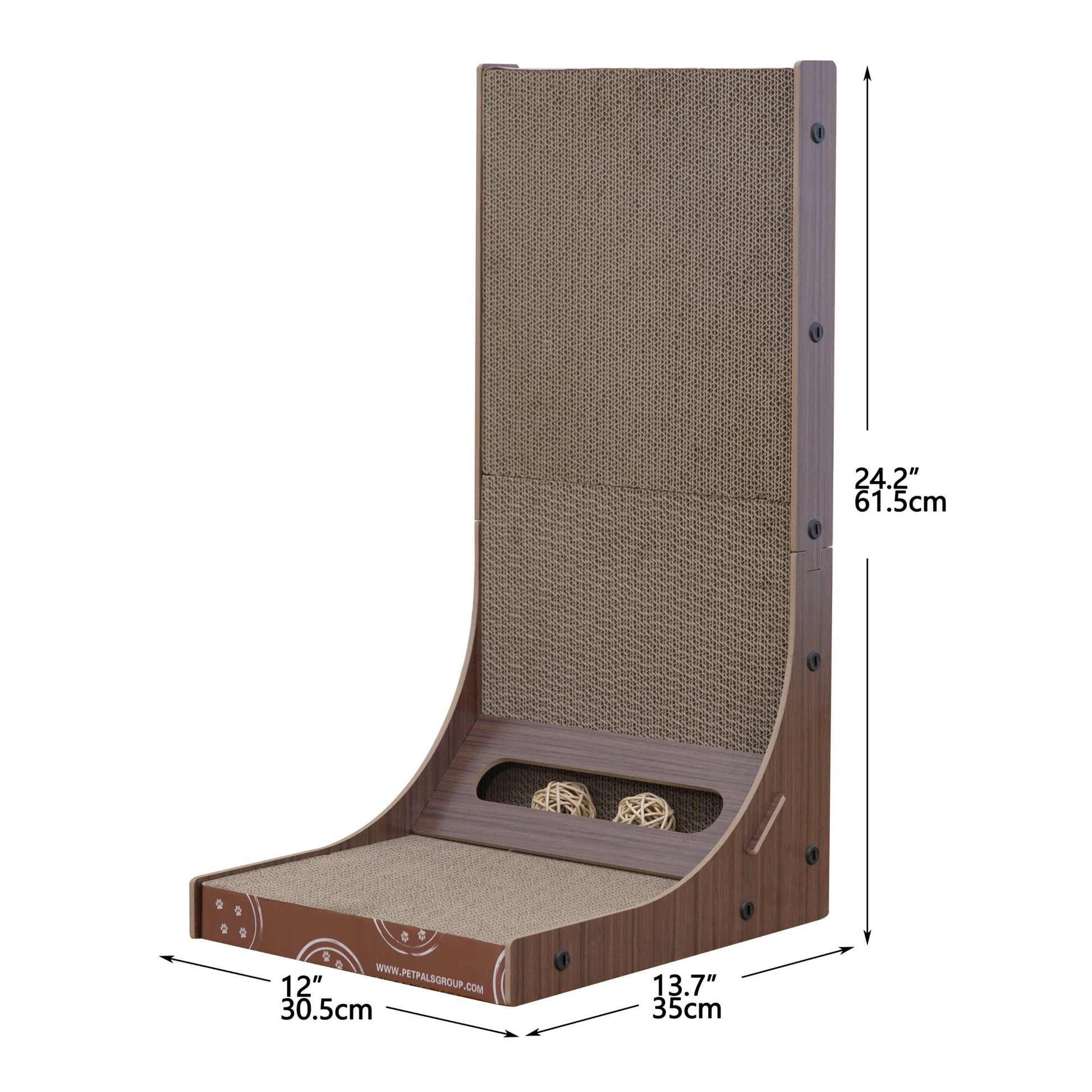 PetPals Group Cat Scratcher Furniture Protector with Durable Surface and Fun Ball Toys