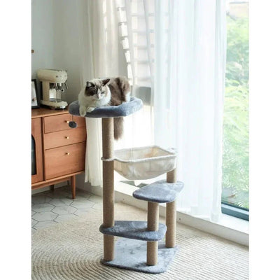 Catry Babylon Cat Tower with Cat Hammock, Scratching Post, and Playful Toy - Talis Us