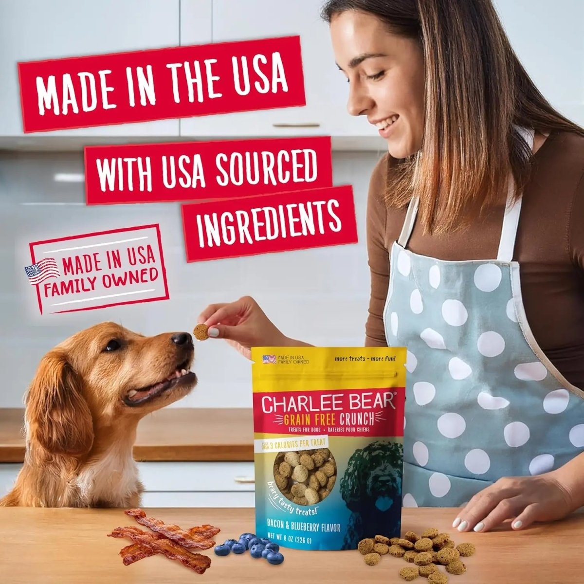Charlee Bear Grain Free Crunch Dog Treats 8 oz - Talis Us