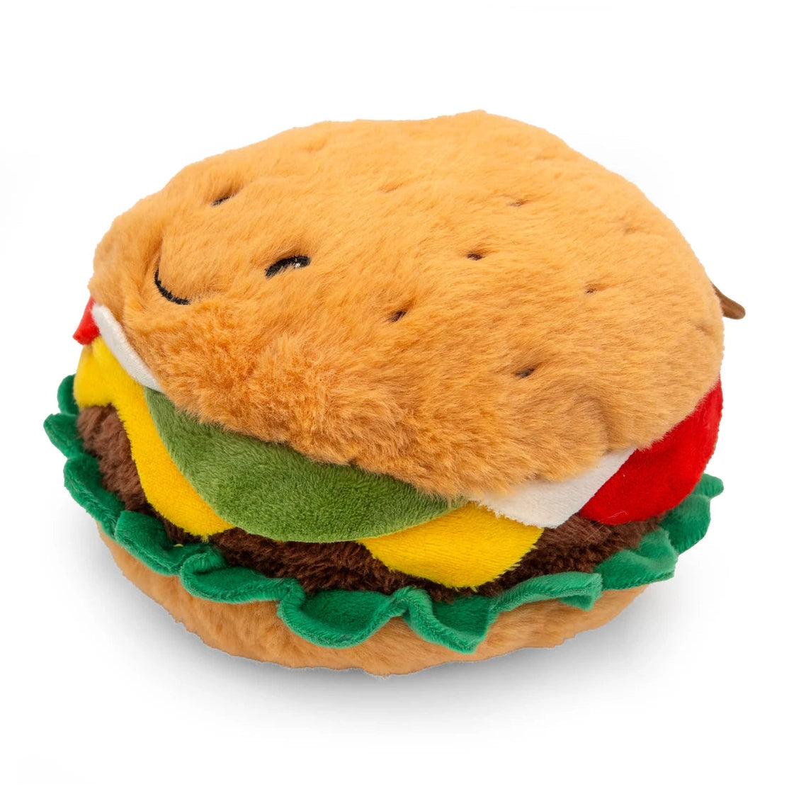 Cheeseburger dog toy from ThoozyPet, plush design with vibrant colors for playful pets