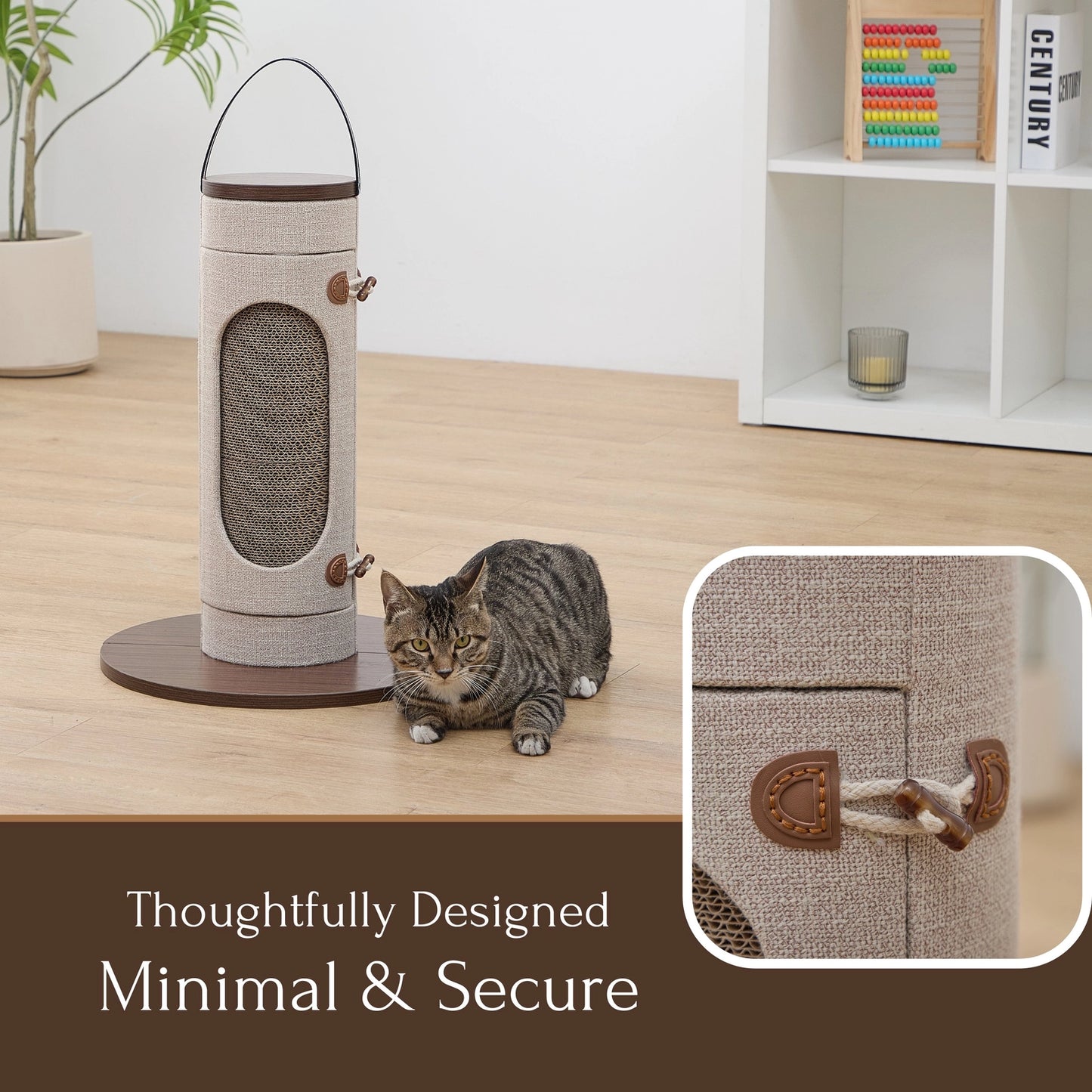 PetPals Group corrugated cardboard cat scratch post with secure design for playful cats