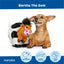 BARK Bertha the Cow dog plush toy featuring two squeakers and a treat trap for fun and engagement