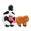 BARK cow dog plush toy featuring a cute cow design with a squeaky tail for playful dogs