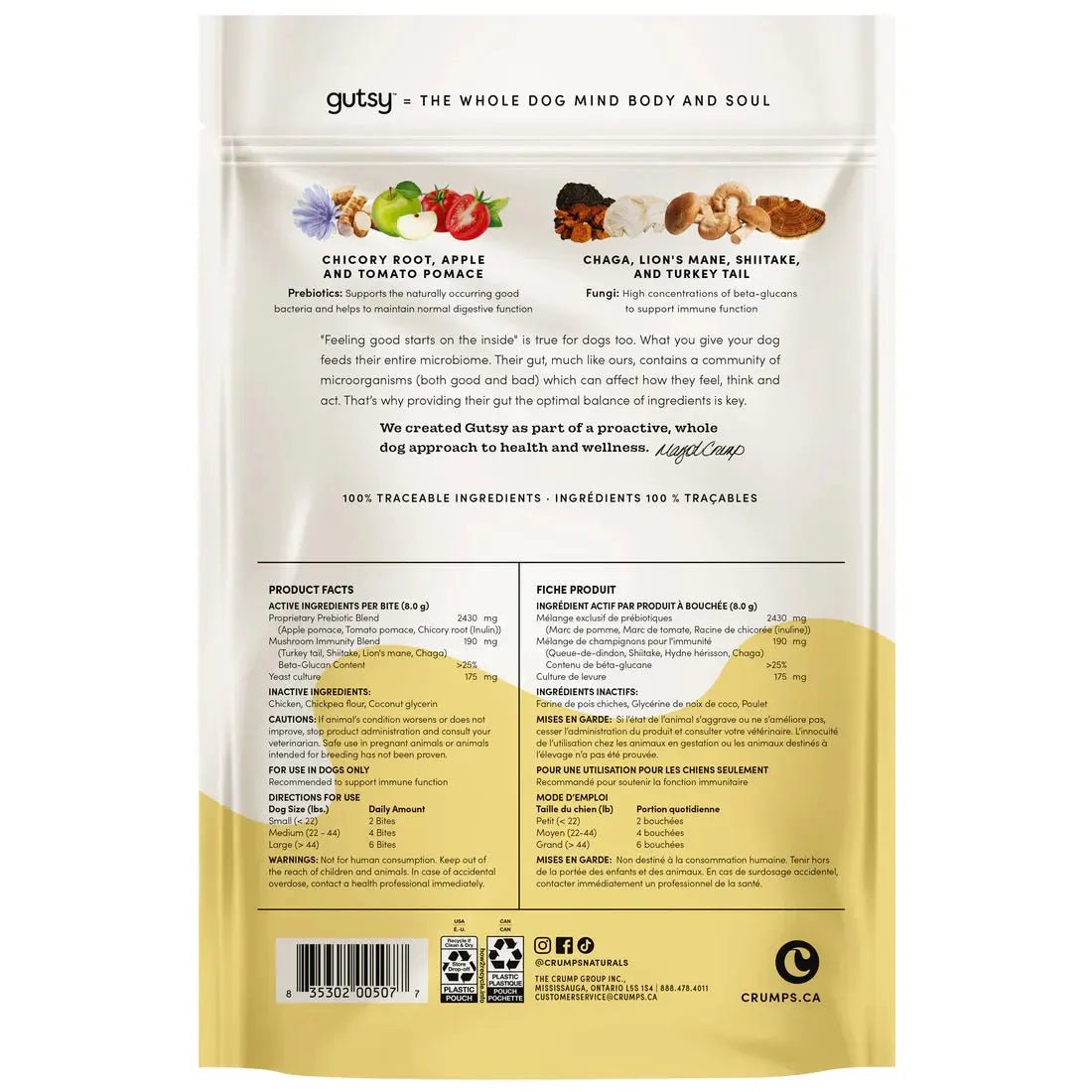 Crumps' Naturals Gutsy Immune Bites with Functional Mushrooms - Talis Us