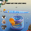 The Nocciola Interactive No-Stuffing Eel Toy—Tug, Snuffle, and Squeak is shown unrolled (31.1 x 3.9) and rolled up (5.1 x 3.9). Features treat pockets for mental stimulation; perfect funny gift for S/M/L dogs.