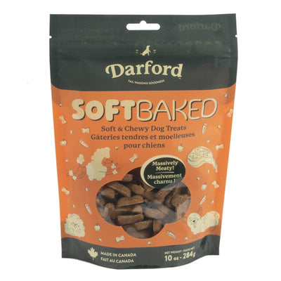 Darford soft baked meaty dog treats in a 10 oz bag, ideal for training and rewarding pets.