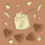 Darford soft baked peanut butter dog treats shaped like hearts with a peanut jar illustration