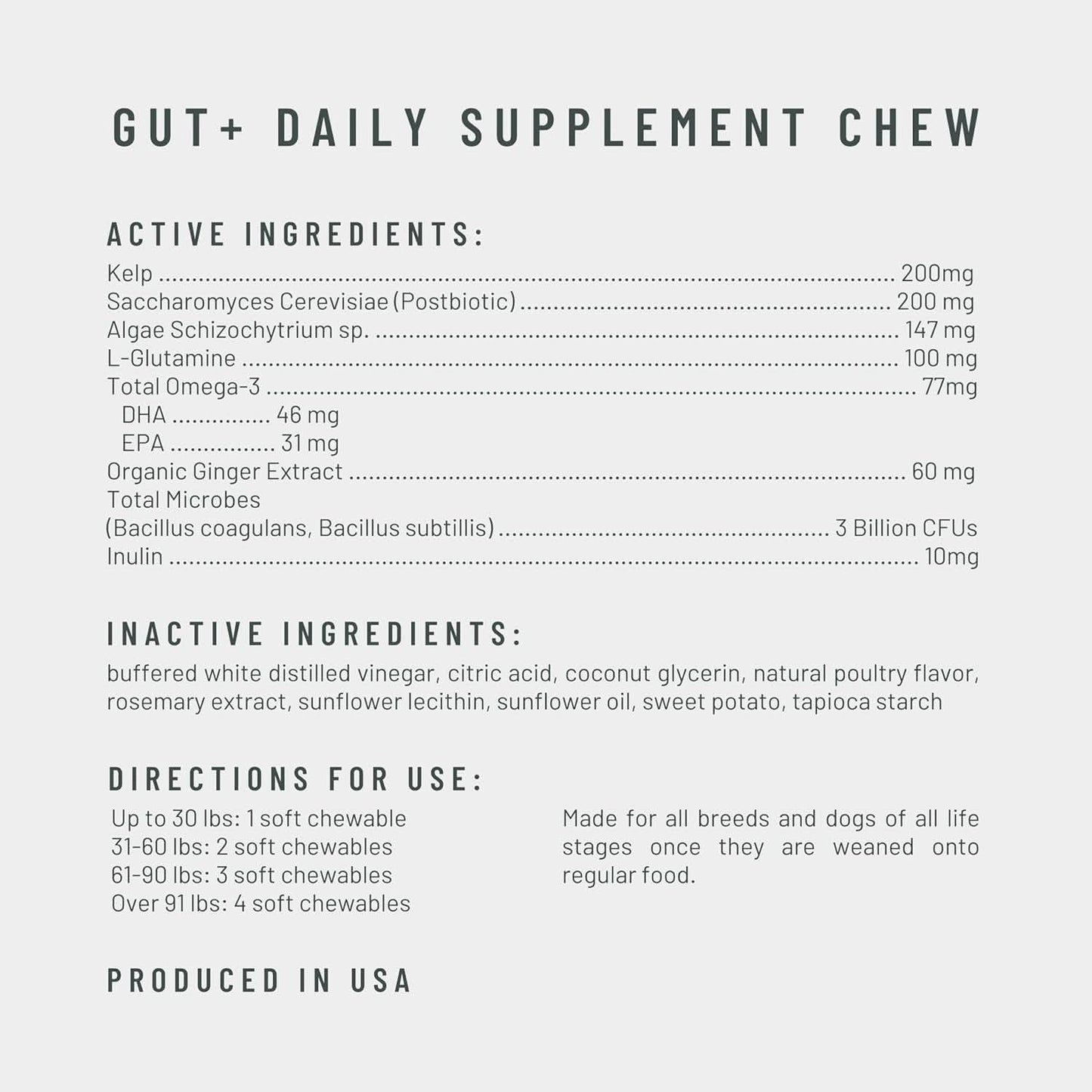 Get Joy dog digestive health supplement chews with active ingredients for gut support and overall wellness