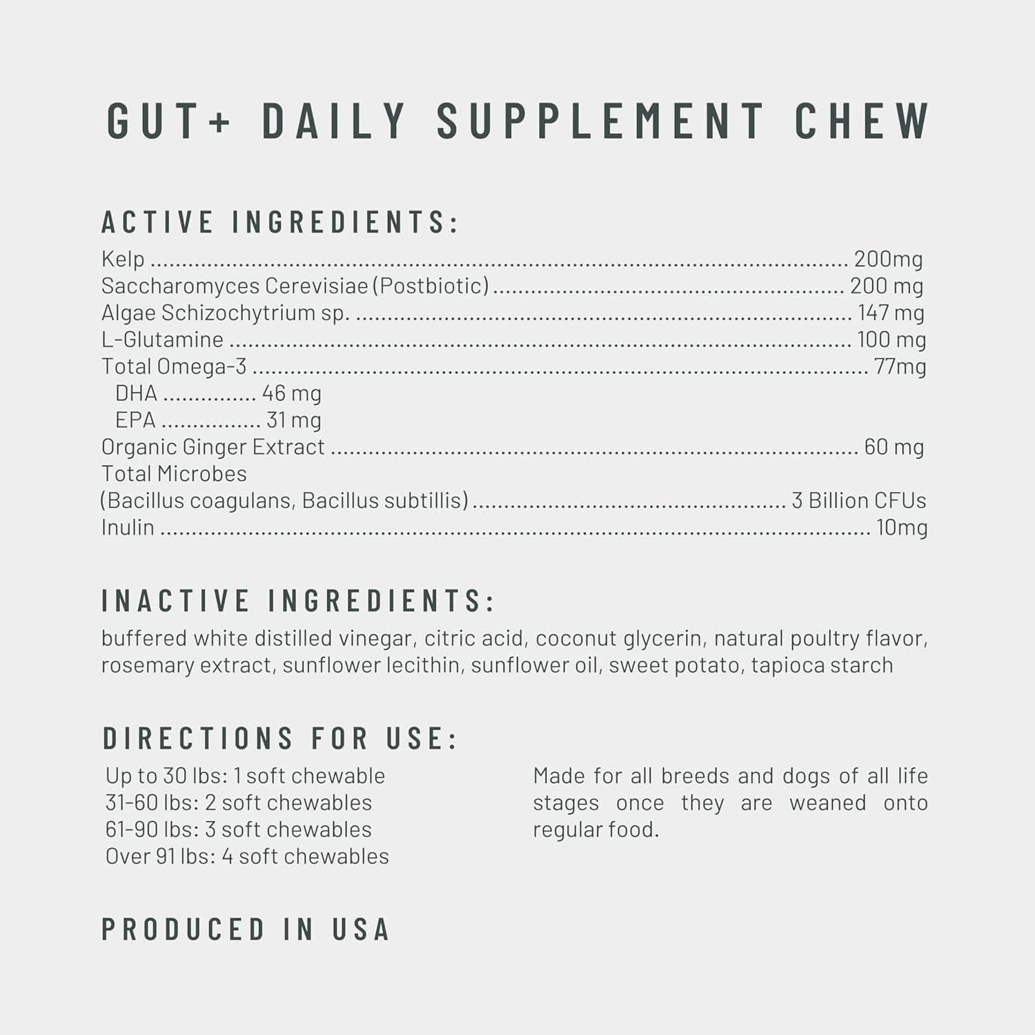 Get Joy dog digestive health supplement chews with active ingredients for gut support and overall wellness