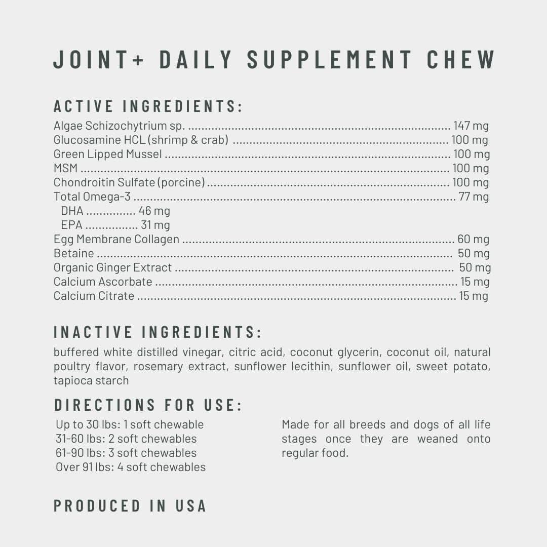 Get Joy dog joint health supplements with natural ingredients for improved mobility and joint support