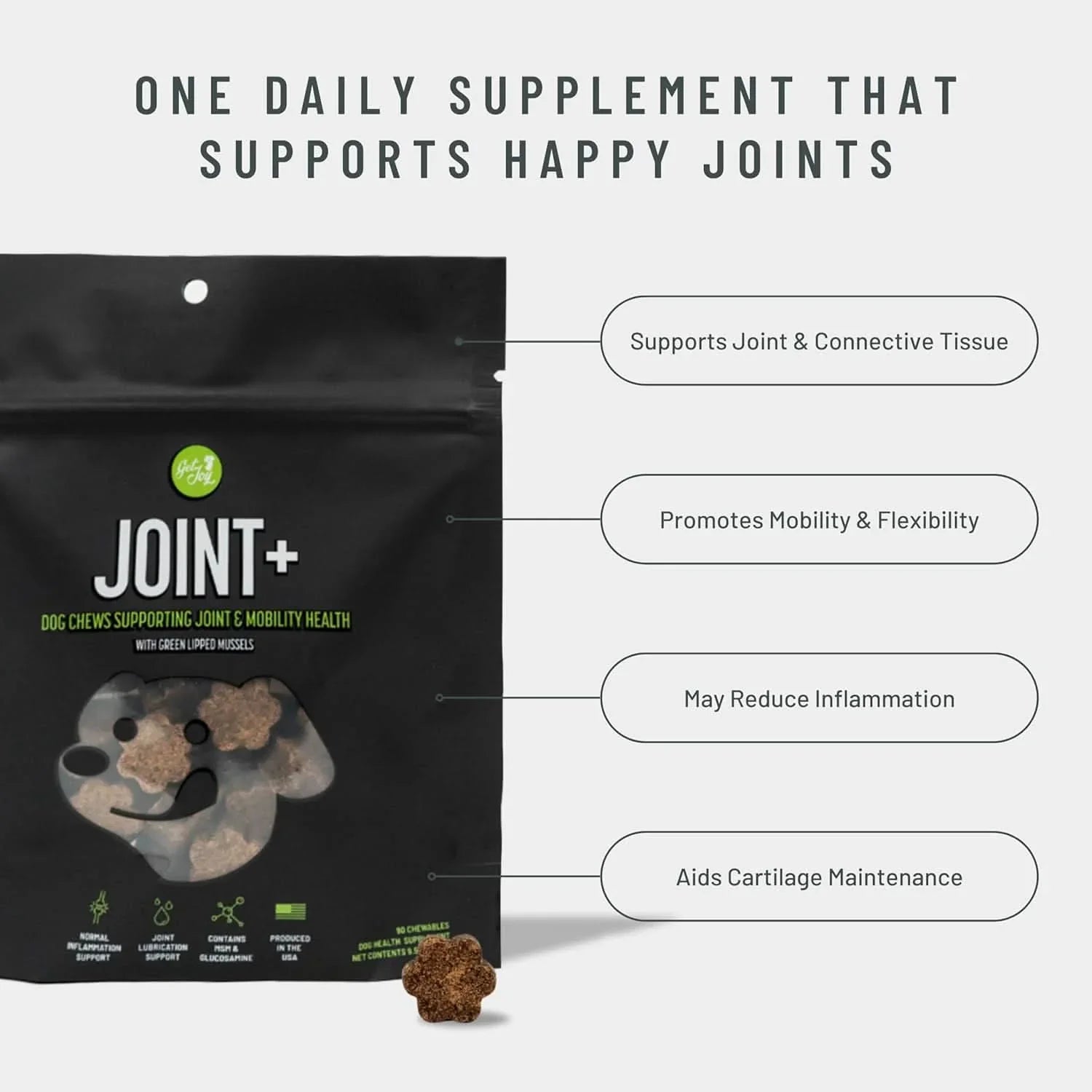 Get Joy Joint+ Dog Joint Health Supplements Chews for Mobility and Cartilage Maintenance