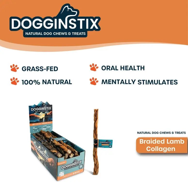 Dogginstix Braided Lamb Collagen Sticks Dog Chew - Talis Us