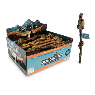 Dogginstix Braided Sticks Lamb Collagen Double Knots Dog Chews Case of 25 - Talis Us