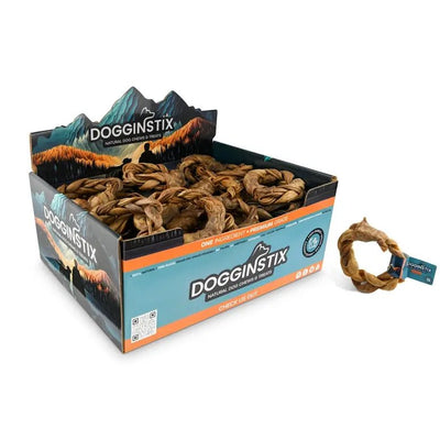 Dogginstix Braided Sticks Lamb Collagen Ring for Dogs Case of 40 - Talis Us