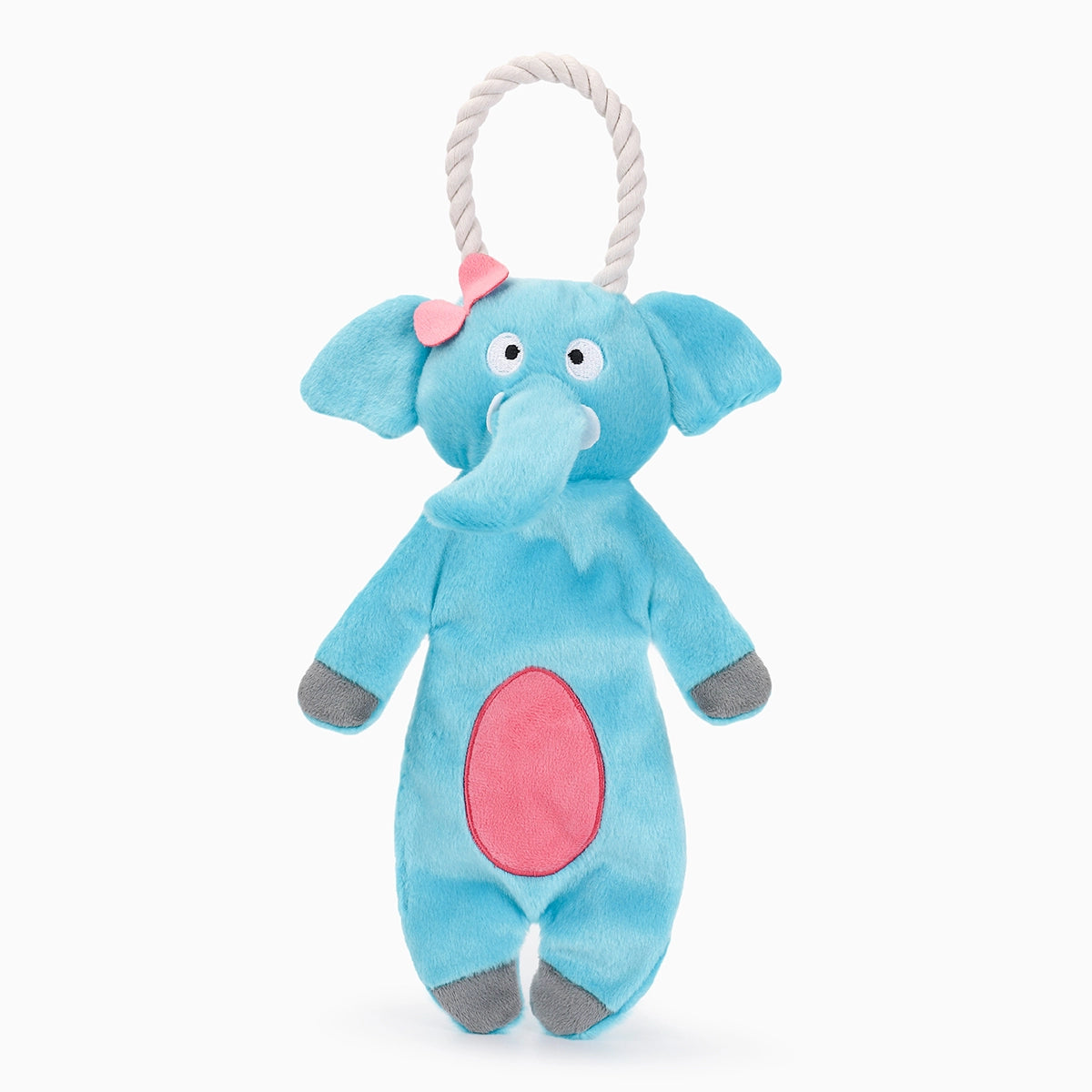 Hugsmart Pet Elephant Dog Rope Toy with Soft Plush Body and Sturdy Handle for Playtime Fun