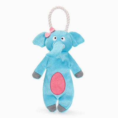 Hugsmart Pet Elephant Dog Rope Toy with Soft Plush Body and Sturdy Handle for Playtime Fun