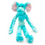 ThoozyPet elephant dog tug toy in fuzzy blue with long, flexible limbs for playful tugging