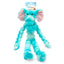 ThoozyPet elephant dog tug toy in blue with soft plush material and long limbs for playful tugging