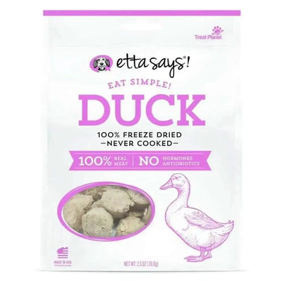 Etta Says! Eat Simple 100% Freeze Dried Duck Dog Treats 2.5 oz Etta Says