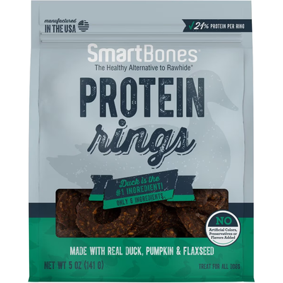 SmartBones Protein Rings Real Duck, Pumpkin & Flaxseed Dog Treats