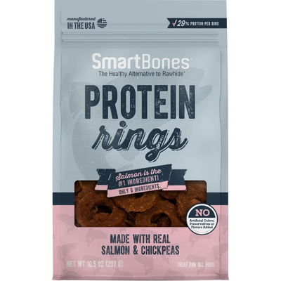 SmartBones Protein Rings Real Salmon & Chickpeas Dog Treats