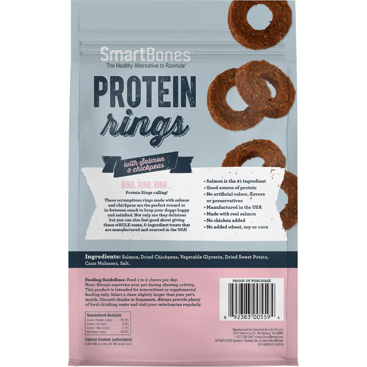 SmartBones Protein Rings Real Salmon & Chickpeas Dog Treats