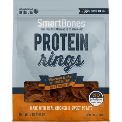 SmartBones Protein Rings Real Chicken & Sweet Potato Dog Treats