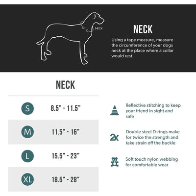 EzyDog Double Up Premium Nylon Dog Collar with Reflective Stitching - Talis Us