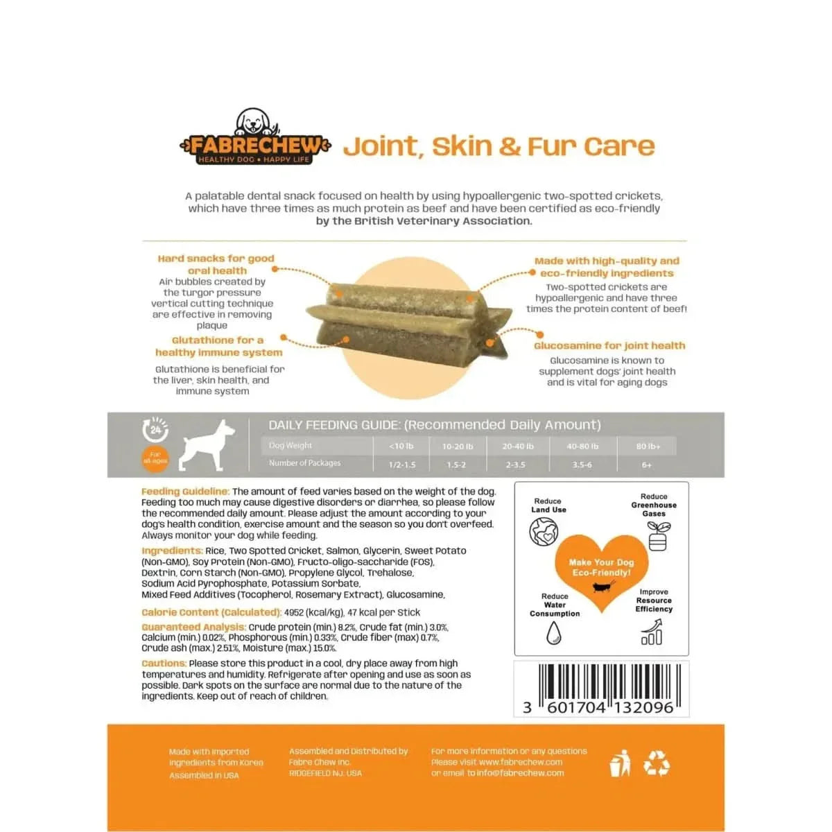 Fabrechew Hypoallergenic Cricket Dental Dog Treats - Talis Us