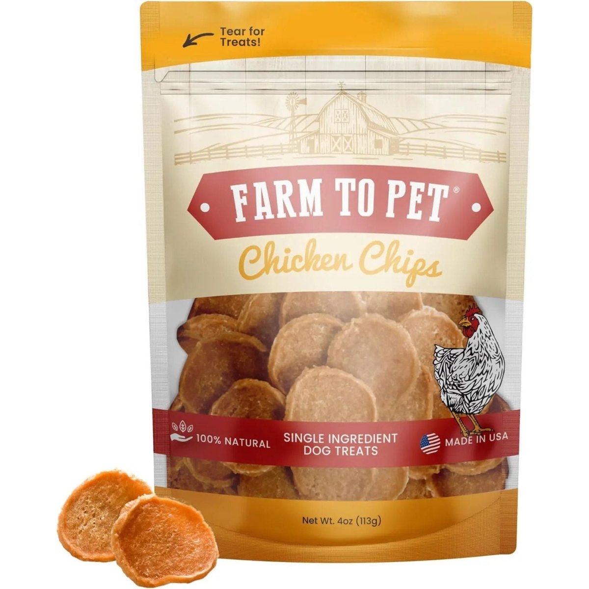Farm To Pet Chicken Chips Single Ingredient Healthy Dog Treats - Talis Us
