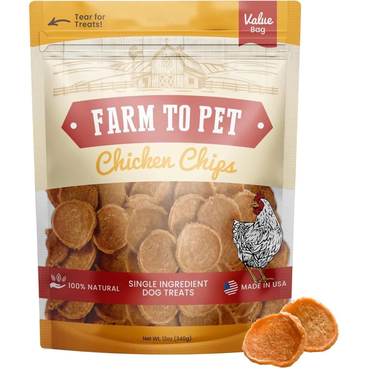 Farm To Pet Chicken Chips Single Ingredient Healthy Dog Treats - Talis Us