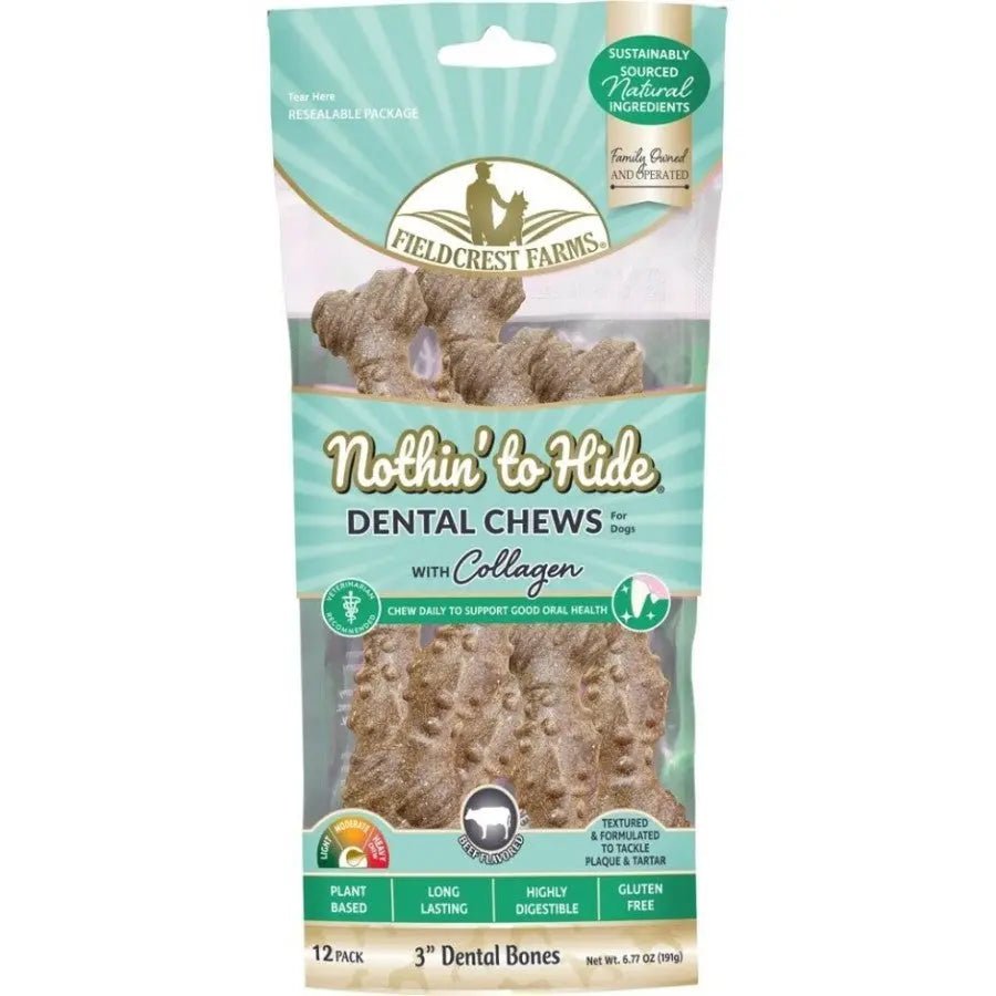 Fieldcrest Farms Nothin' to Hide Beef Flavor Dental Bone Collagen Dog Chew - Talis Us