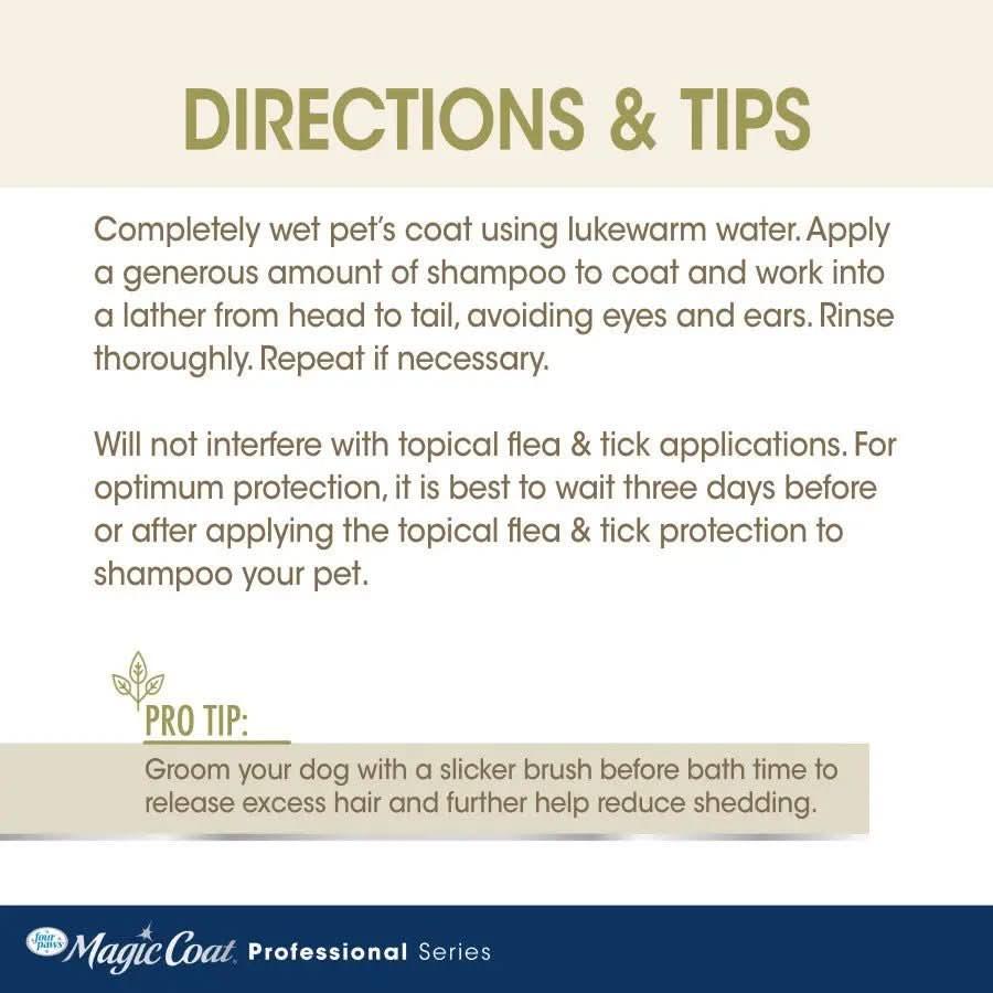 Four Paws Magic Coat Professional Series Nourishing Oatmeal Shed Control Dog Shampoo 16 oz - Talis Us