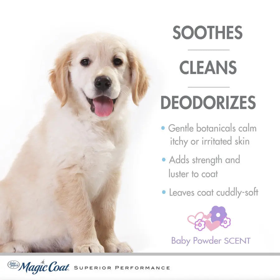 Four Paws Tearless Puppy Shampoo with gentle botanicals for soothing, cleaning, and deodorizing pets