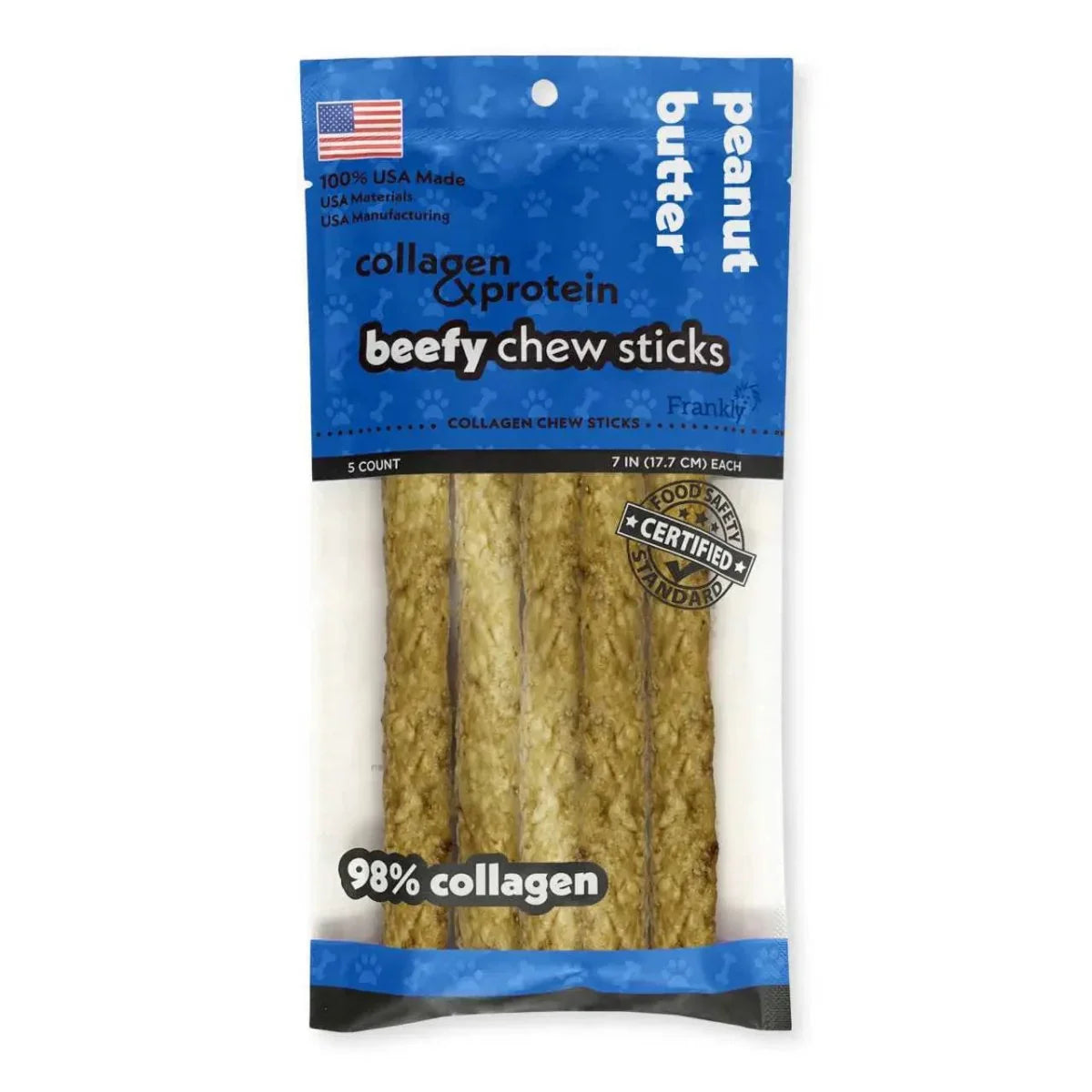 Frankly Pet Beef Sticks Peanut Butter Dog Chew - Talis Us